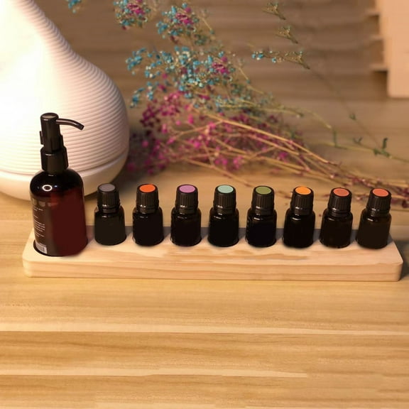 Homerr Essential Oil Stand Storage Rack Wooden Display Stand Multifunctional Space Saving Storage Premium 9 Hole Bottle Storage Rack Makeup Organizer