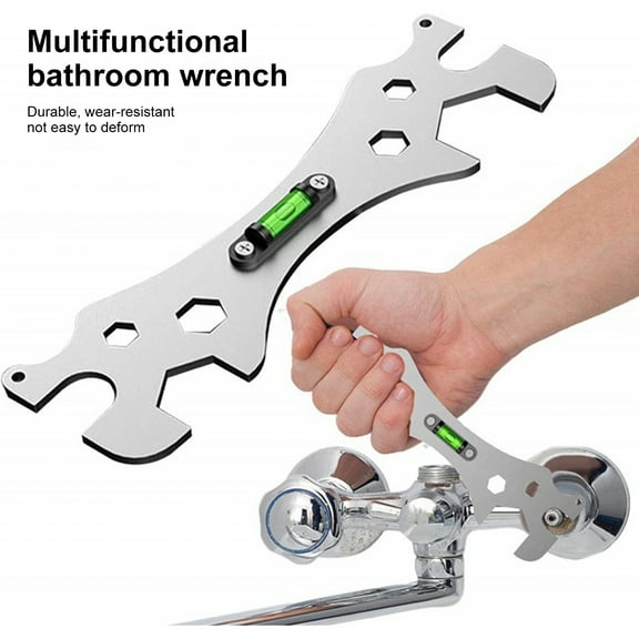 Homerr Faucet Installation Wrench Quick Rotation Wrench Angle Wrench with Level Adjustment Thickened Multifunctional Shower Washbasin Installation Home Supplies