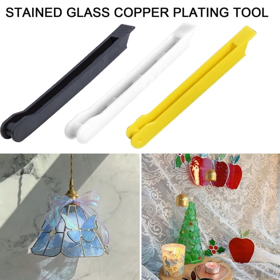 Homerr Glass Copper Foil Cutter Stained Glass Hand Foiler Glass Copper Foil Cutter Hand Foiler Ergonomic DIY Stained Glass Copper Foiling Tool Faster Knitting Speeds Foil Wrapping
