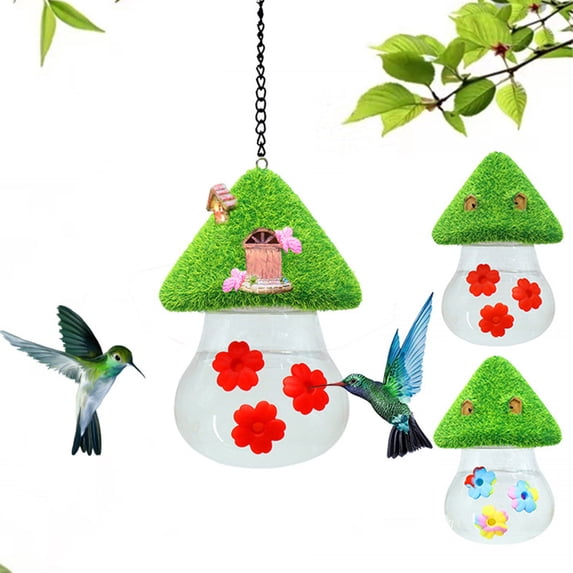 Homerr Hanging Hummingbird Waterer Hummingbird Feeder Outdoor Mushroom-Shaped Bird Feeder - Large Capacity