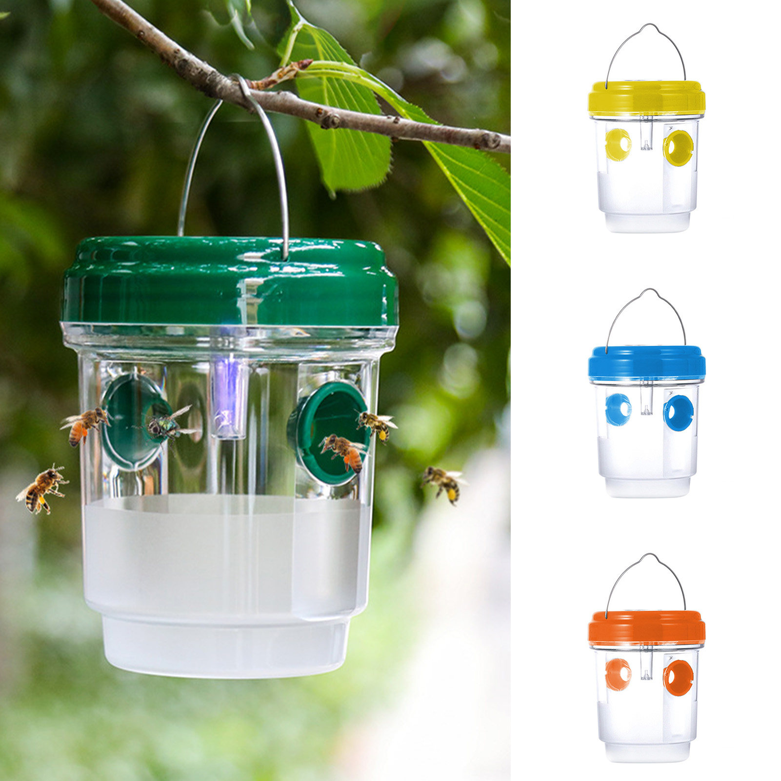 Homerr Insect Trap with Solar LED Lights Dual Chamber Trap Solar LED