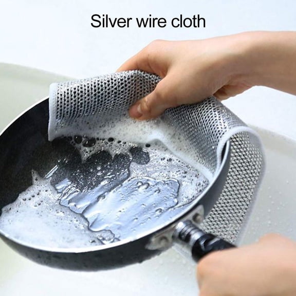 Homerr Kitchen Steel Wool Rag Kitchen Utensil Cleaning Cloth 3/5/10/15Pcs Steel Wool Rag Double sided Oil proof Reusable Kitchen Scrubber