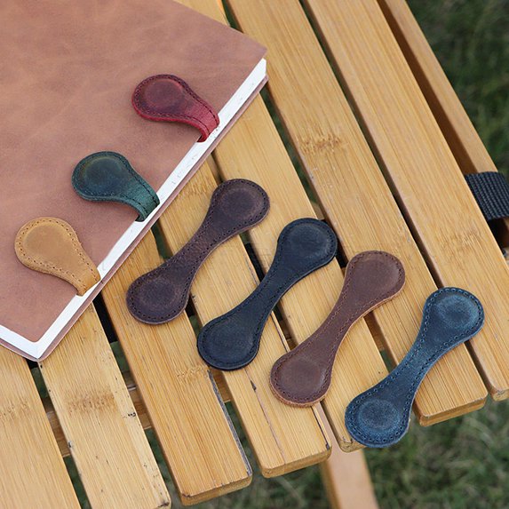 Homerr Magnetic Bookmarks Leather Magnetic Bookmark Magnetic Leather Bookmarks - Strong Adsorption, Vintage Style for Book Lovers