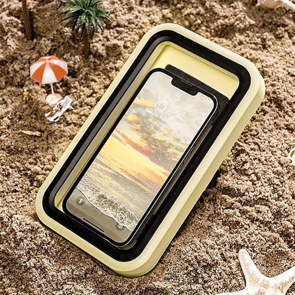 Homerr Mobile Phone Holder With Suction Cup Waterproof Phone Box Clear Portable Snack Storage Box With Lid and Handle