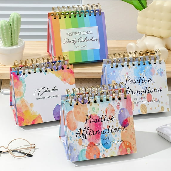 Homerr Motivational Calendar Positive Affirmations Calendar Motivational Inspirational Daily Calendar with Quotes Vibrant Color English Letters 365 Day Desk Decor