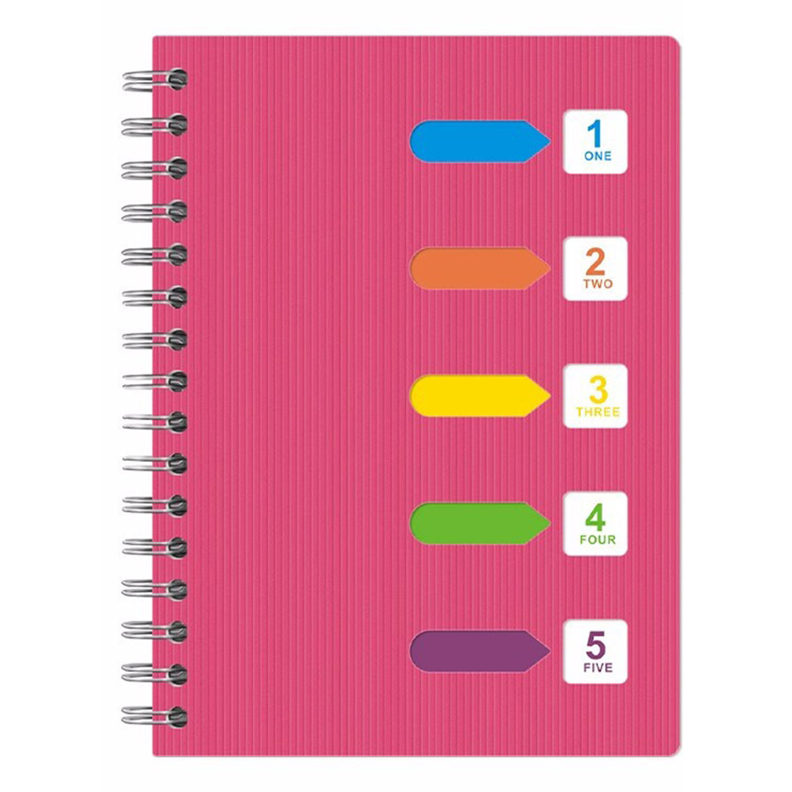 Homerr Notebook Spiral Notebook with Dividers Smooth Writing Premium Thickened Page A5/B5 Coil Ring 5 Subject Notebook Office Supplies Spiral Notebook