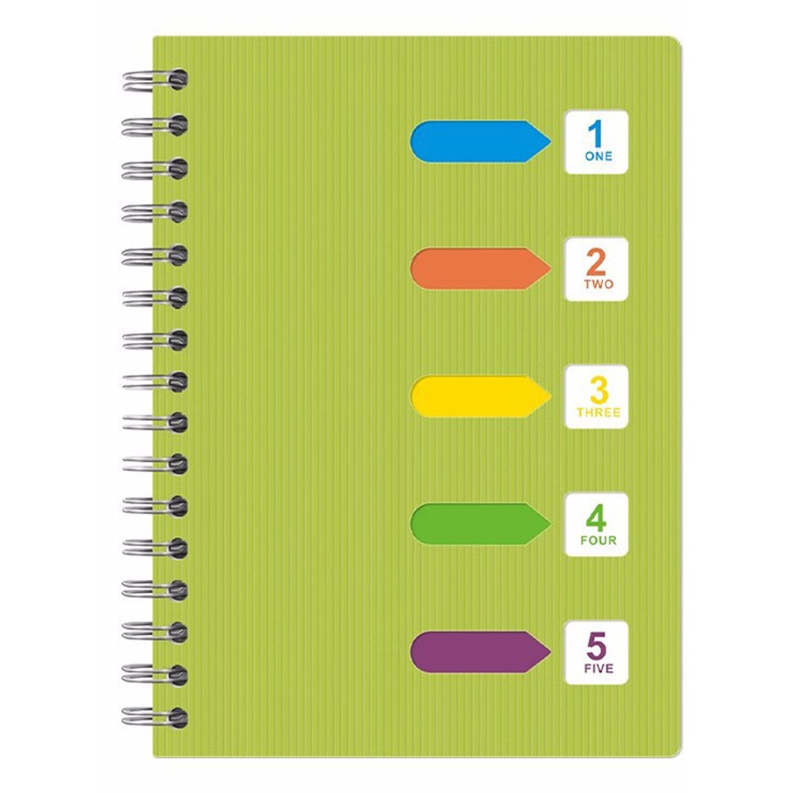 Homerr Notebook Spiral Notebook with Dividers Smooth Writing Premium Thickened Page A5/B5 Coil Ring 5 Subject Notebook Office Supplies Spiral Notebook
