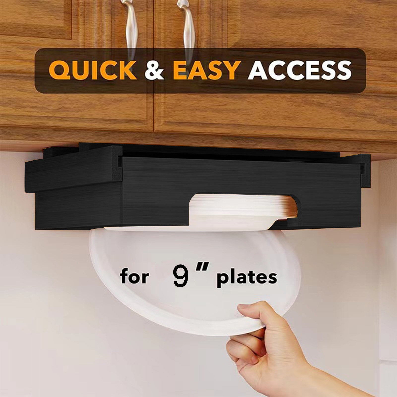 Homerr Paper Plate Holder Paper Plate Dispenser Bamboo Plate Holder ...