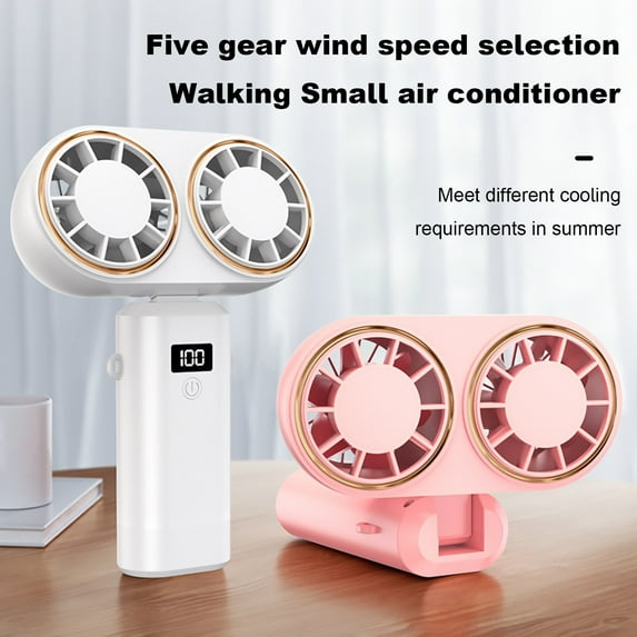 Homerr Portable Handheld Fan Cooling Fan Portable Handheld Fan - Digital Display, 90-Degree Foldable, Low Noise, Rechargeable