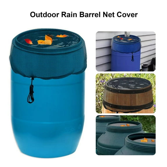 Homerr Rain Barrel Net Netting Cover Rain Barrel Filter Drawstring Design Fine Mesh Water Mesh Screen Protects Rain Barrel Daily Use