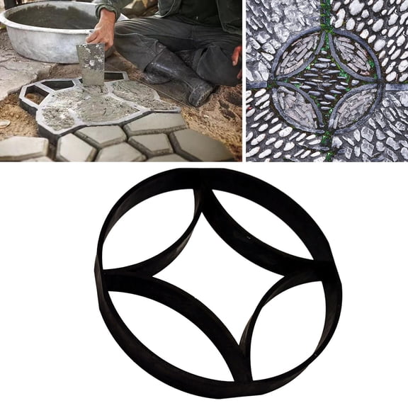 Homerr Round Paving Mold Plastic Paving Mold Reusable Concrete Cement Mould | Round Paver for Yard Garden