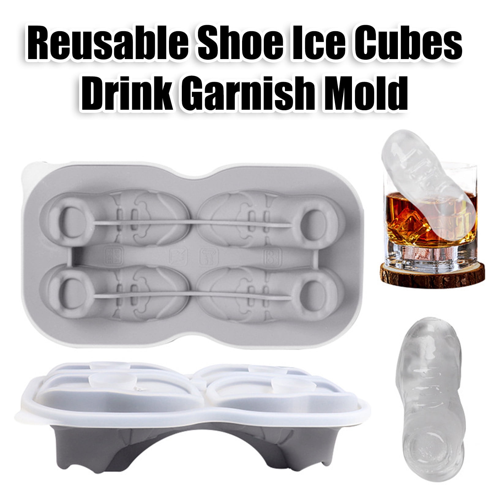 Homerr Shoe Ice Cube with Funnel Novelty Ice Cube Tray Shoe Ice Cube
