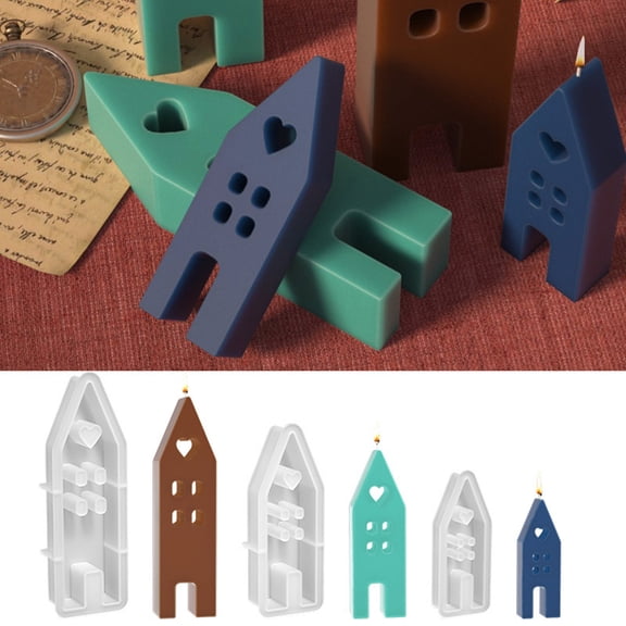 Homerr Silicone Mold House Shape Mold Silicone Cake House Molds Set House-Shaped, Multi-Purpose for DIY Cake Making