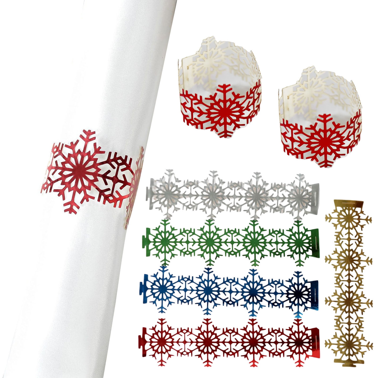 Homerr Snowflake Napkin Rings Exquisite Napkin Rings Disposable