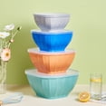 thumbnail image 1 of Homerr Square Plastic Bowl With Lid Transparent Plastic Bowl Stackable Square Plastic Bowl with Lid Large Opening Space Saving Meal Prep Salad Kitchen Supply, 1 of 8