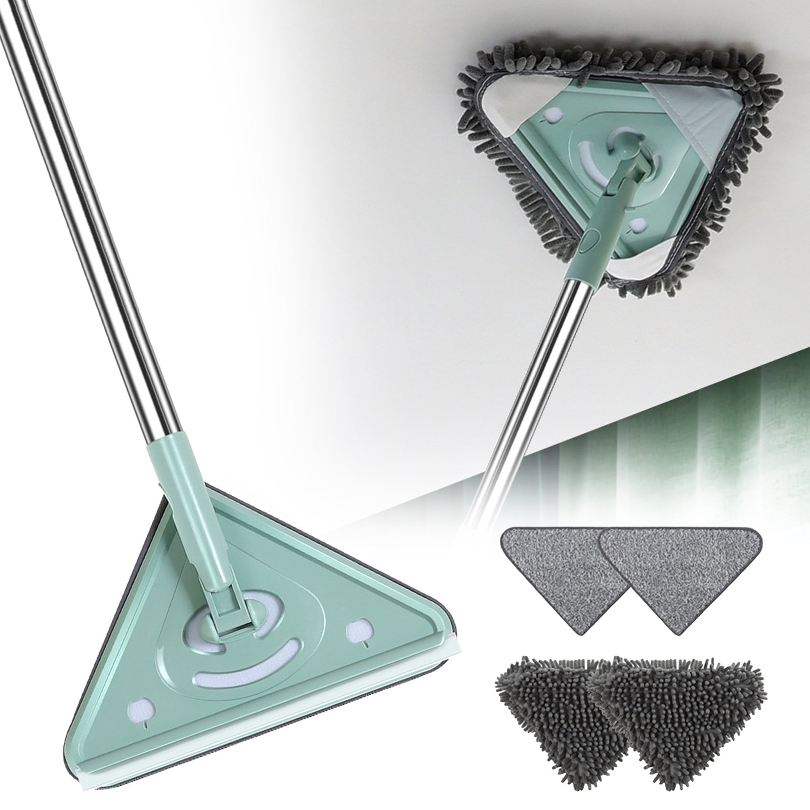 Homerr Triangular Mop Rotating Triangle Mop Multifunctional Triangle Mop Long Handle 360 6781