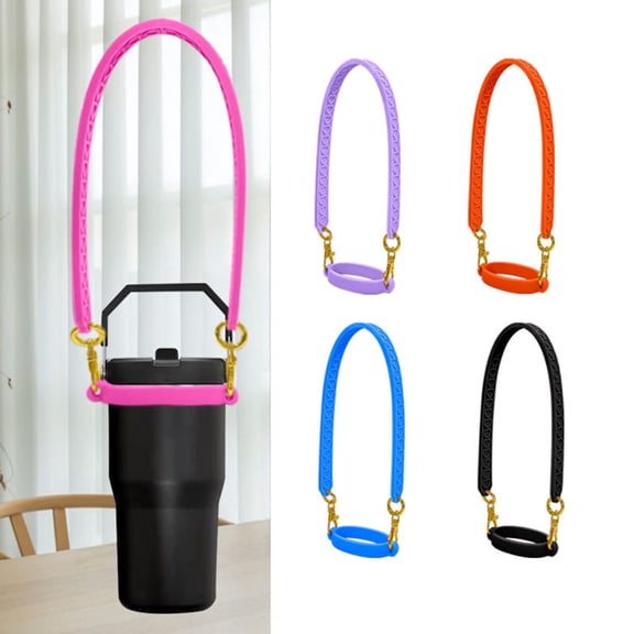 Homerr Water Bottle Handle Silicone Cup Holder Water Bottle Handle Silicone Water Bottle Handle Strap for 12-40 Oz Bottles Adjustable Water Cup Accessories for Walking Hiking