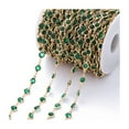 thumbnail image 1 of Homerr Zircon Chain for Jewelry Making Zircon Chain DIY Bracelet Necklace Making Jewelry Chain Shiny Copper Chain for Craft Supplies Scroll Design Rosary Chain, 1 of 8