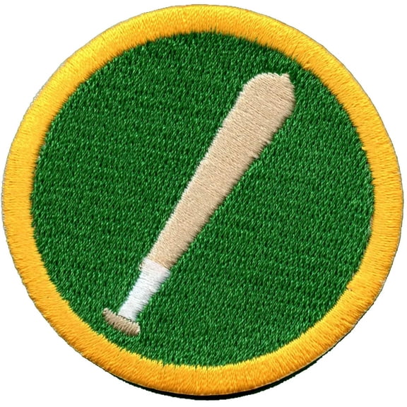 Homerun Baseball Merit Badge Embroidered Iron-on Patch