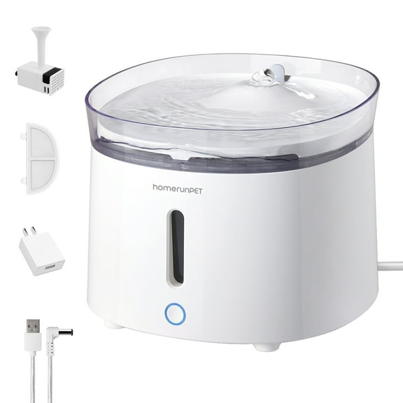 Homerunpet Silent Cat Water Fountain, 68 oz, Dog and Cat Water Dispenser, Ultra Quiet Wireless Pump