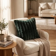 Homes & Gardens 18 in x 18 in Faux Fur Channel Decorative Throw Pillow Cover, Cypress Tree