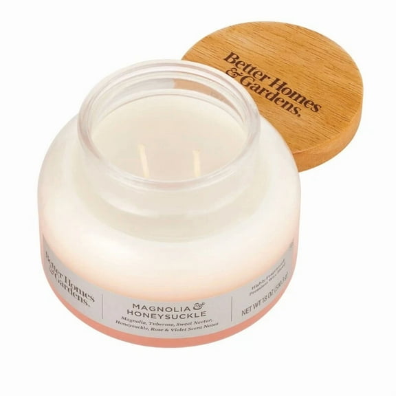 Homes & Gardens Magnolia & Honeysuckle Scented 2-Wick 18Oz Ombre Bell Jar Candle