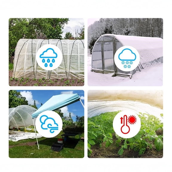 Homes & Gardens Polytunnel Greenhouse Film 15 Mil Clear Anti Freeze Plastic Sheeting 2x3m Small Garden Hoop Cover for Cold Weather Crop Protection