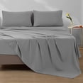 thumbnail image 1 of Homes Perception 100% Cotton Jersey Sheet King , 4pcs Jersey Knit Sheets, 16” Deep Pocket, Jersey Pillowcases & Flat Sheet, Dark Gray, 1 of 7