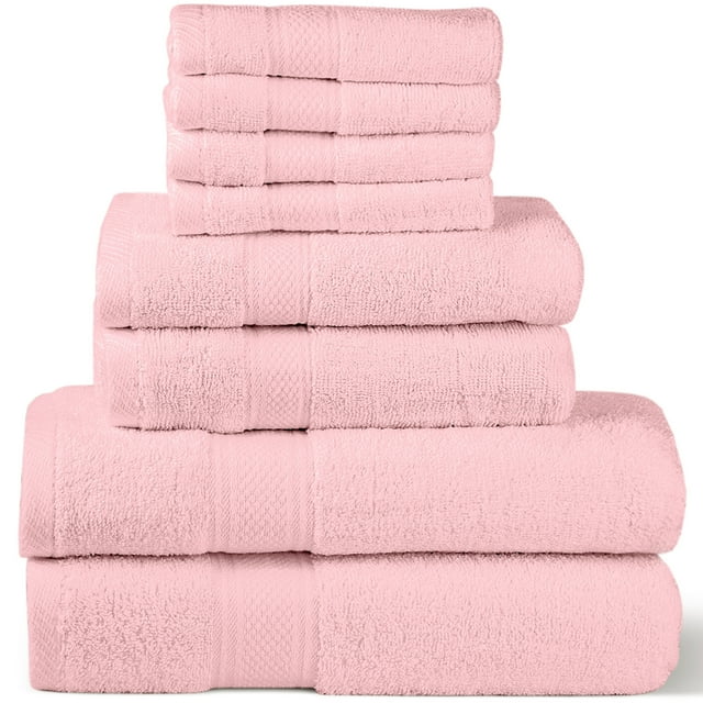 Homes Perception 8 Pack Bath Towels Set 2 Bath Towels, 2 Hand Towels
