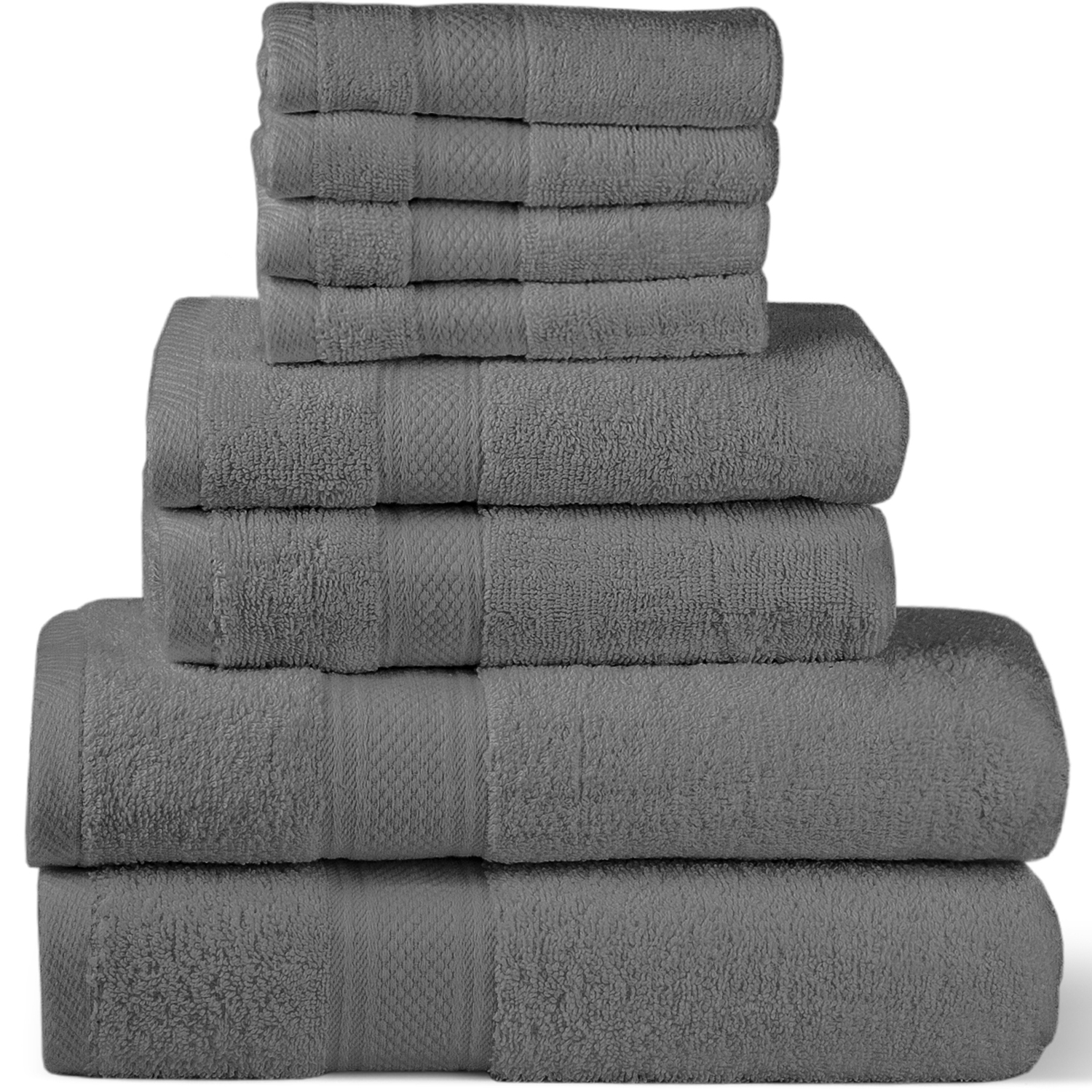 Homes Perception 8 Pack Bath Towels Set 2 Bath Towels, 2 Hand Towels