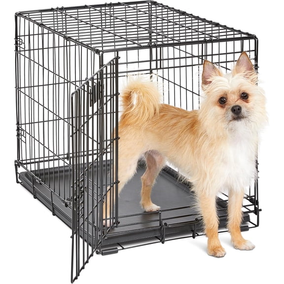 Homes for Pets 24 Inch Single Door Foldable Dog iCrate for Small 12-20 Lbs Breeds, Portable Kennel with Divider Leak-Proof Tray Secure Latch Easy Assembly