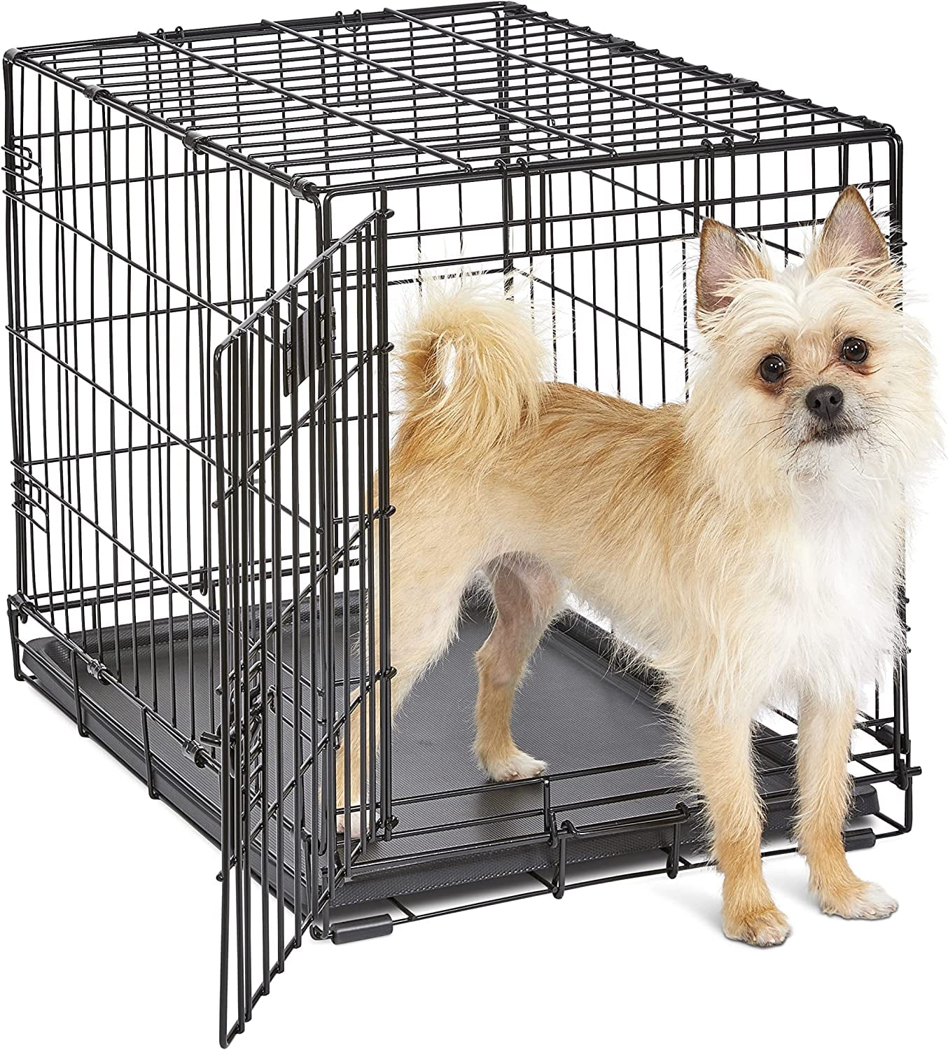 Homes for Pets 30-Inch iCrate for Medium Breeds, 21-40 lbs, Single Door Folding Dog Crate with Divider Panel, Leak-Proof Tray & Secure Latch, Portable, Durable & Easy to Assemble
