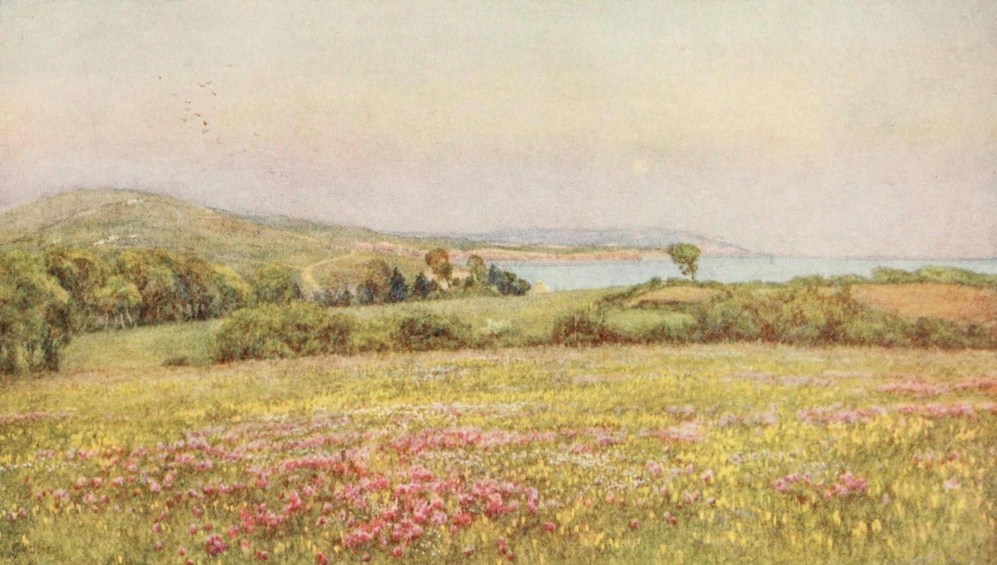 Homes of Tennyson 1905 Freshwater Bay Canvas Art - Helen Allingham (24 x 36)