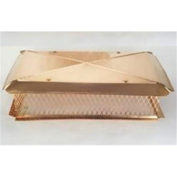 Homesaver  8 Inch x 17 Inch Homesaver Copper Single-flue Cap 18-ga 8 Inch High 3/4 Inch Mesh 24-ga Lid