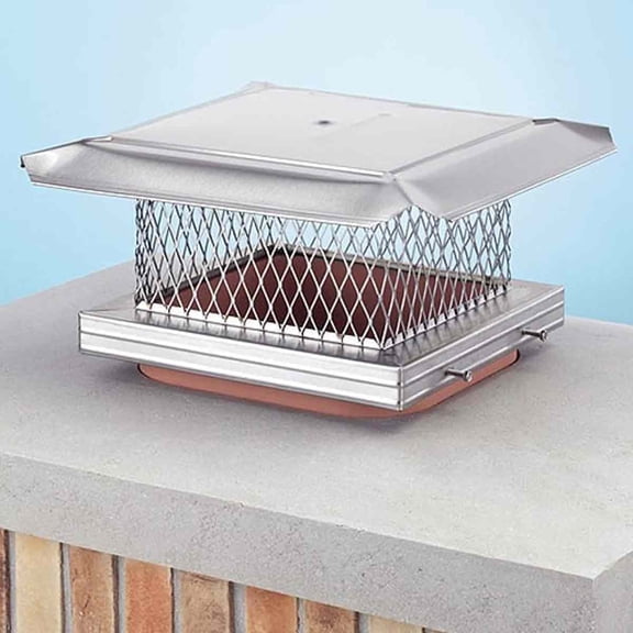 HomeSaver Pro 8"x13" Single-Flue Stainless Steel Chimney Cap 14603, by Copperfield Chimney, Fits 6.5"x11.5" to 9"x14", 18-ga 304 SS, Weld Nut