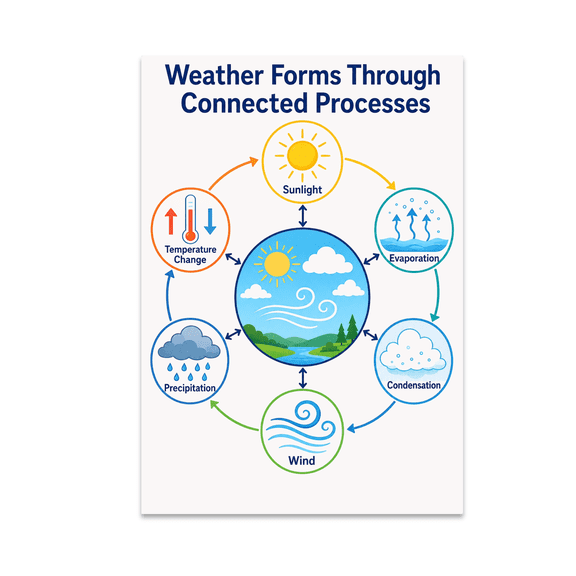 Homeschool Weather Chart - Educational Decor for Kids - 13x19 Poster Print