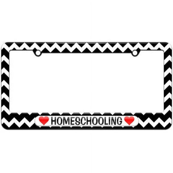 Homeschooling Love with Hearts License Plate Tag Frame, Multiple Colors
