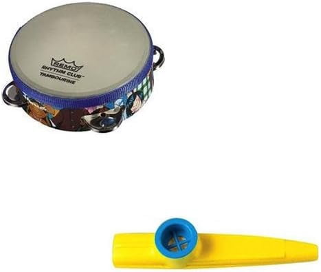 Homeschooling Music Supplies - Remo Rhythm Club Kids Tambourine Deluxe w/Bonus Kazoo
