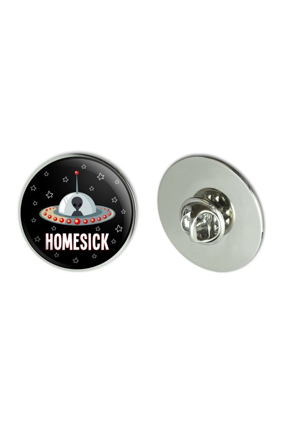 Homesick UFO Alien Funny Metal 1.1" Tie Tack Hat Lapel Pin Pinback