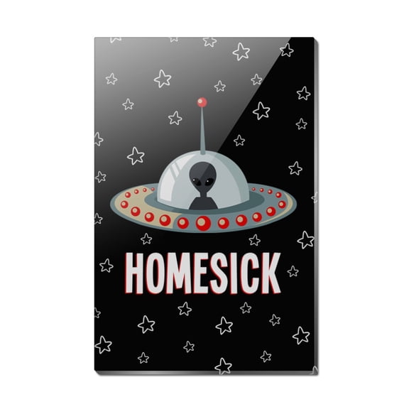 Homesick UFO Alien Funny Rectangle Acrylic Fridge Refrigerator Magnet