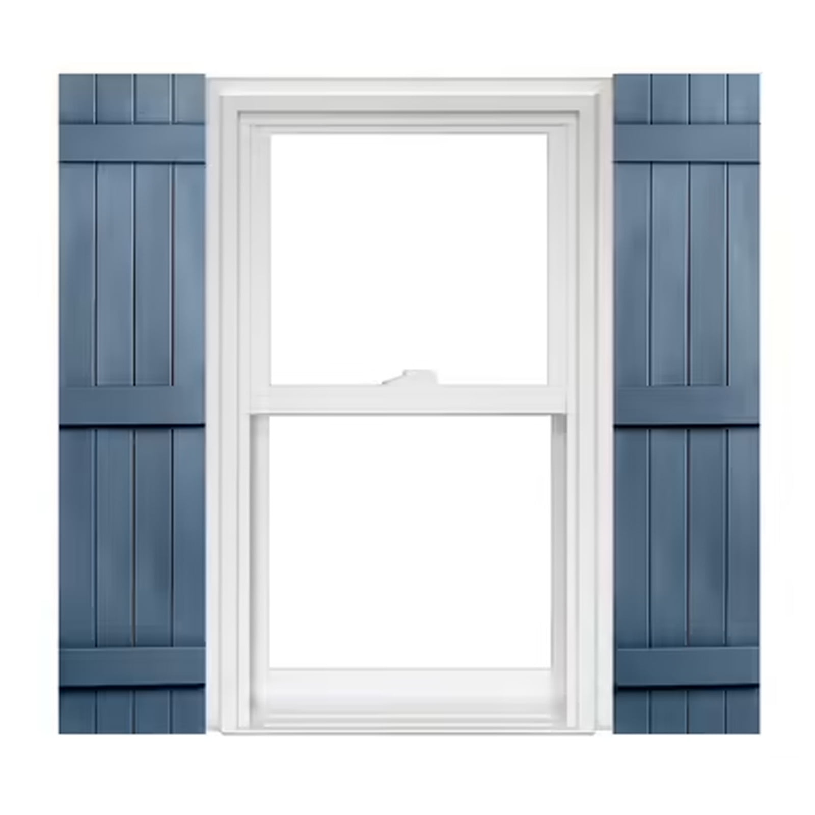 Indigo Blue Vinyl Board and Batten Window Shutters, 72" x 15"
