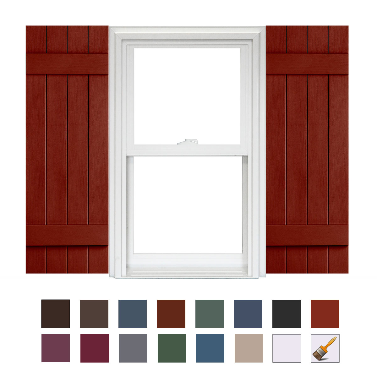Homeside 4 Board and Batten Joined Vinyl Shutters (1 Pair) In Stock Now