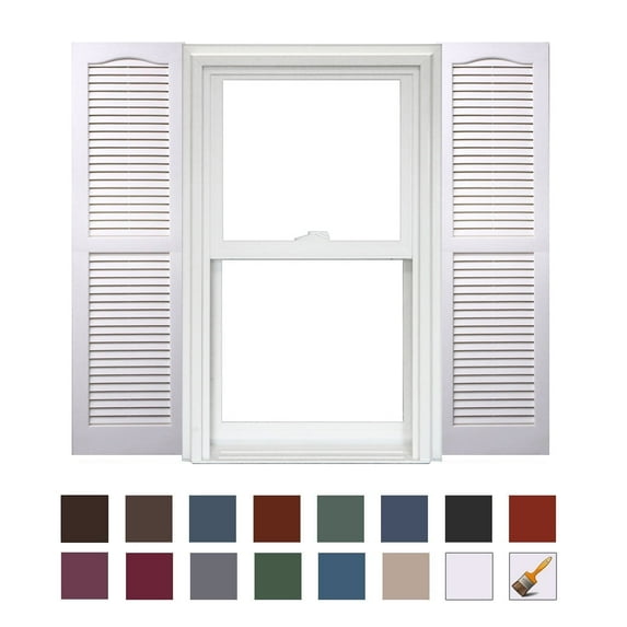 Homeside Open Louver Vinyl Shutters (1 Pair)
