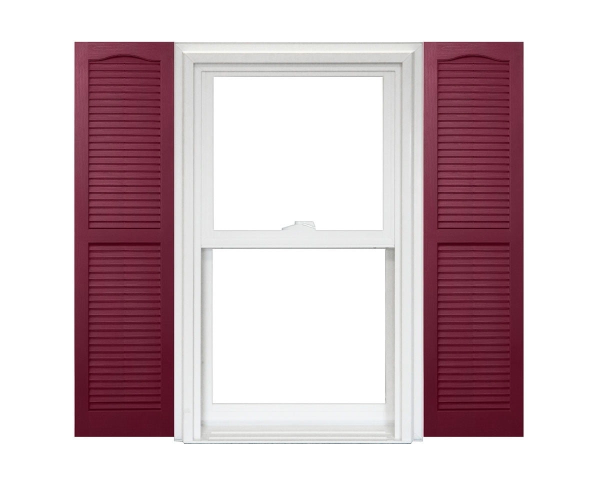 Straight Top All Louver Vinyl Shutter (1 Pair)