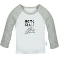 thumbnail image 1 of Homeslice Pizza Funny T shirt For Baby, Newborn Babies T-shirts, Infant Tops, 0-24M Kids Graphic Tees Clothing (Long Gray Raglan T-shirt, 0-6 Months), 1 of 4