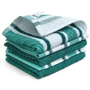 Homesperception Kitchen Towels Set [Pack of 5], 16 x 27 Inches, Soft and Absorbent Dish Towels, Perfect Dish Towels for Kitchen (Green)