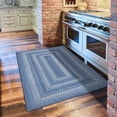thumbnail image 1 of Homespice 20x30 Blue Rectangular Braided Rug. Denim Blue and White Jute Rug. Uses- Entryway Rugs, Kitchen Rugs, Bathroom Rugs. Reversible, Rustic, Country, Primitive, Farmhouse Decor Rug, 1 of 9