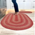 thumbnail image 1 of Homespice 20x30 Red Oval Braided Rug. Apple Pie Red Jute Oval Rug. Uses- Entryway Rugs, Kitchen Rugs, Bathroom Rugs. Reversible, Rustic, Country, Primitive, Farmhouse Decor Rug, 1 of 8