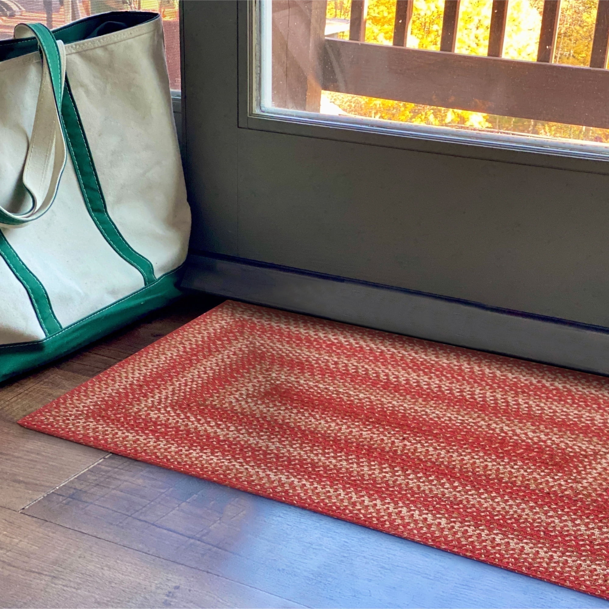 Homespice 20x30 Red Rect. Braided Rug. Apple Pie Red Jute Rug. Uses ...