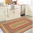 thumbnail image 1 of Homespice 27x45 Multi Color Rect. Braided Rug. Azalea Red and Brown Jute Rug. Uses- Entryway Rugs, Kitchen Rugs, Bathroom Rugs. Reversible, Rustic, Country, Primitive, Farmhouse Decor Rug, 1 of 9
